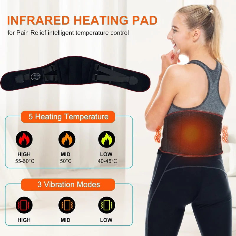 Cordless Heating And Massage Belt For Waist And Back Relief
