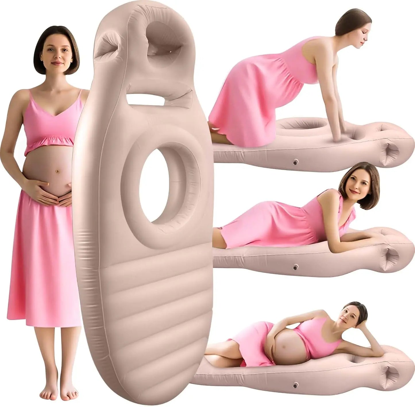 Inflatable Maternity Pillow With Belly Button Hole For Pregnant Women