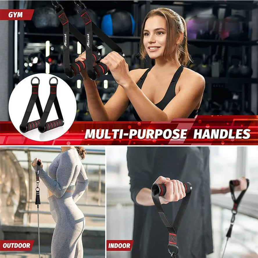 None Triceps Lowering Rope Face Pull Handles Gym Tension Cord