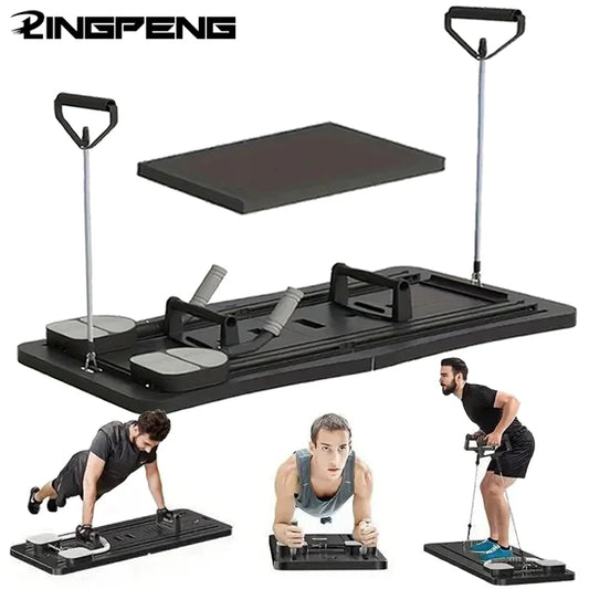 Multifunctional Foldable Pilates Reformer for Home Fitness