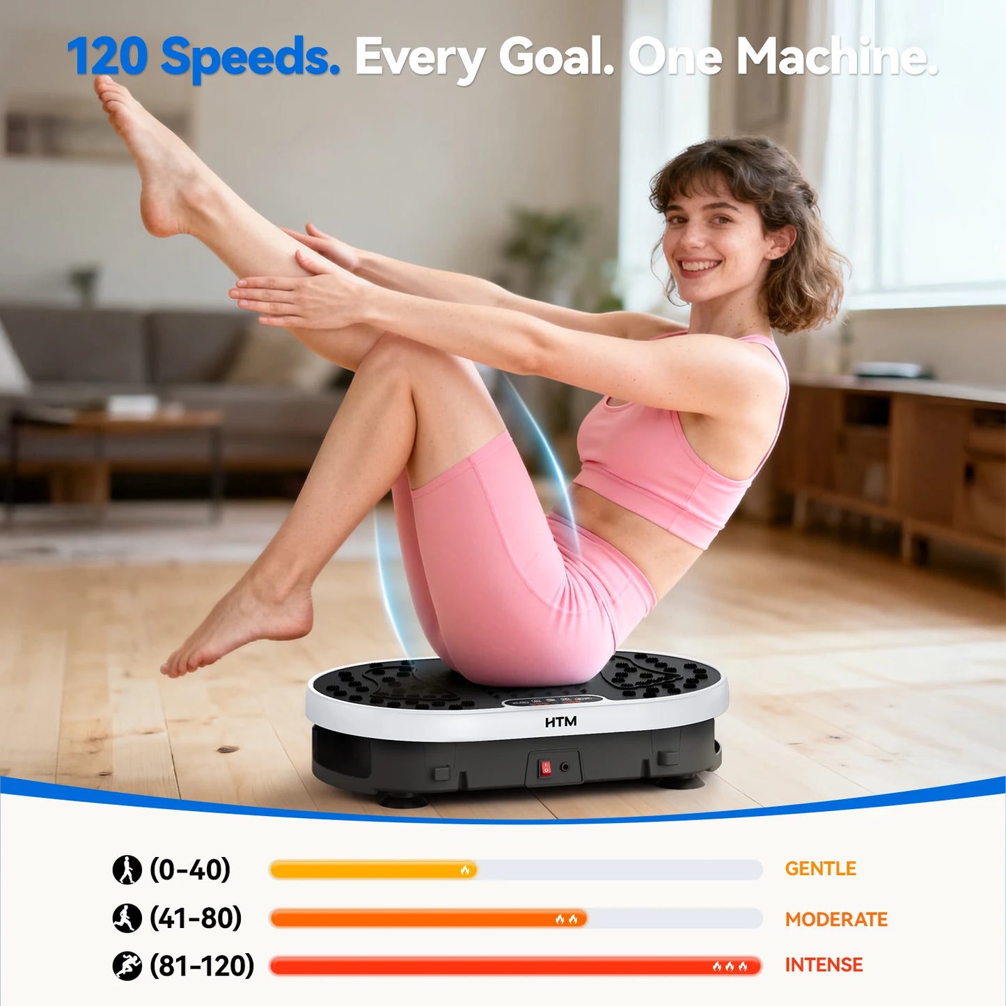 Vibration Plate High Frequency Vibration Fat Burning Fitness Platform 9 Programs 120 Levels Home Gym Weight Loss Remote Control