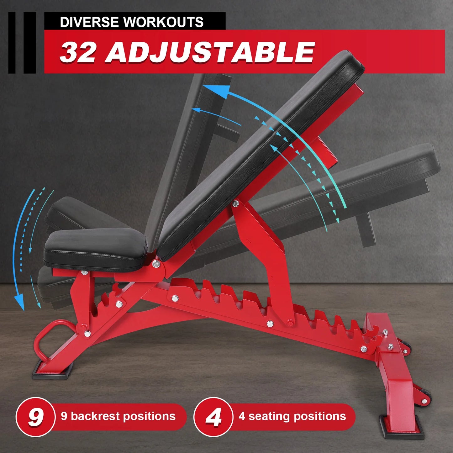 Adjustable Weight Bench 1300LB Capacity for Home Gym