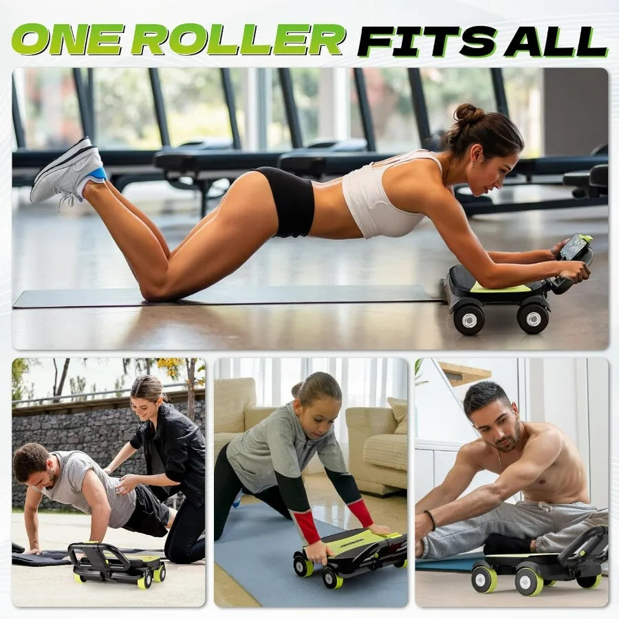 Ab Roller Wheel - Ab Roller with Elbow Support for Core Workout Belly Fat Automatic Rebound Abdominal Wheel for Women Men Home G