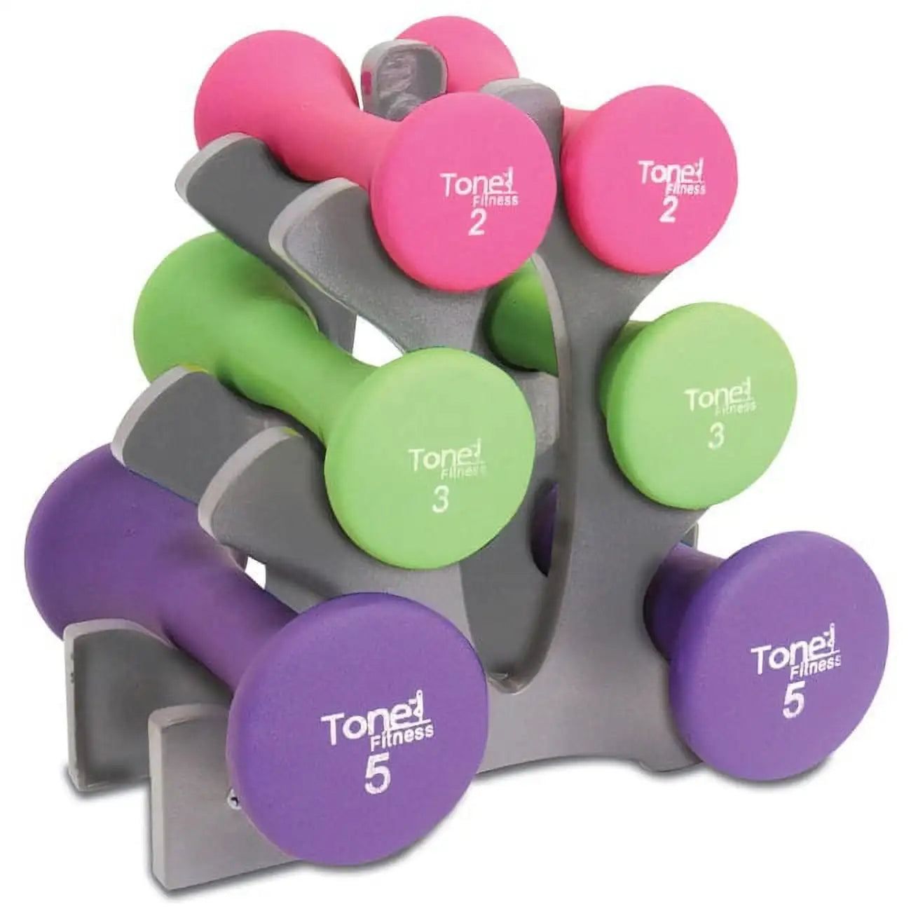 Hourglass 20Lb Neoprene Dumbbell Set With A-Frame Non-Slip Grips