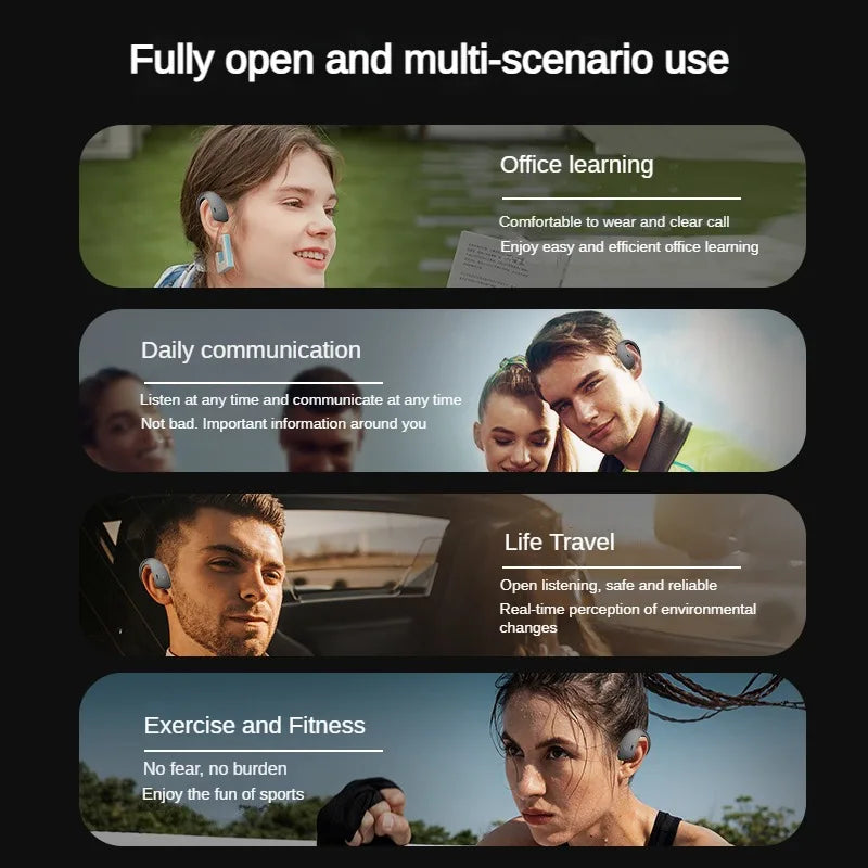 SHUKE Bone Conduction Bluetooth Earbuds With Microphone