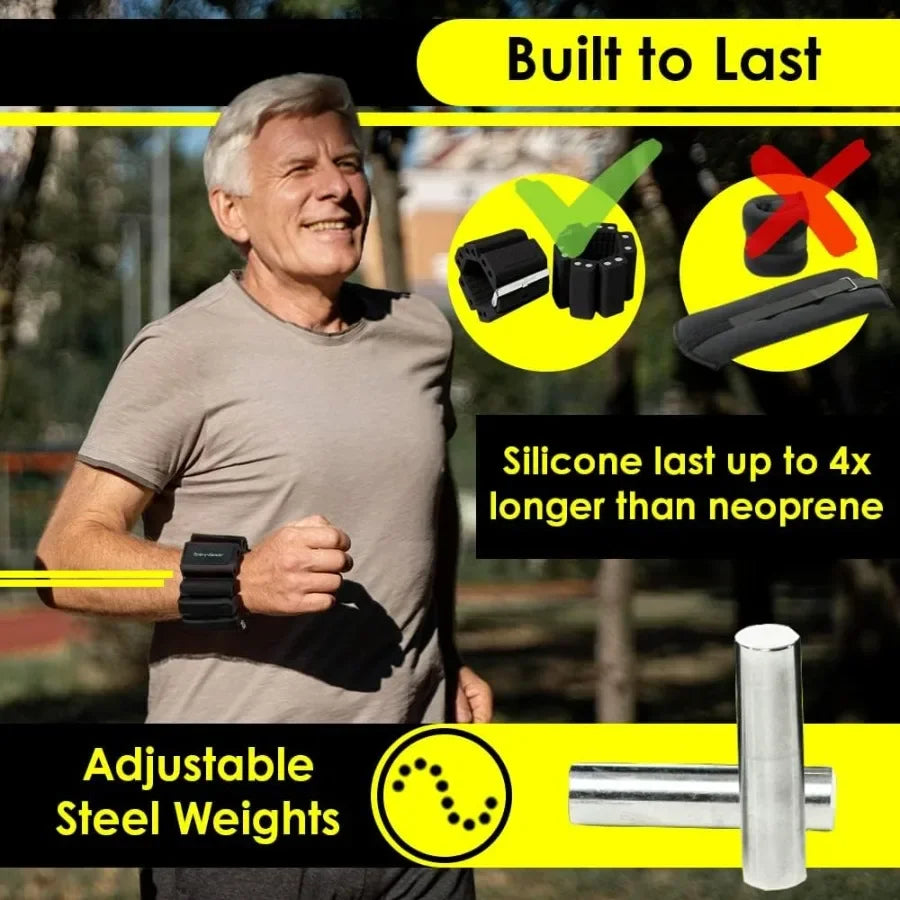 LISM Adjustable 1 Lb Wrist Weights Set Of 2 With Removable Pegs For Zumba