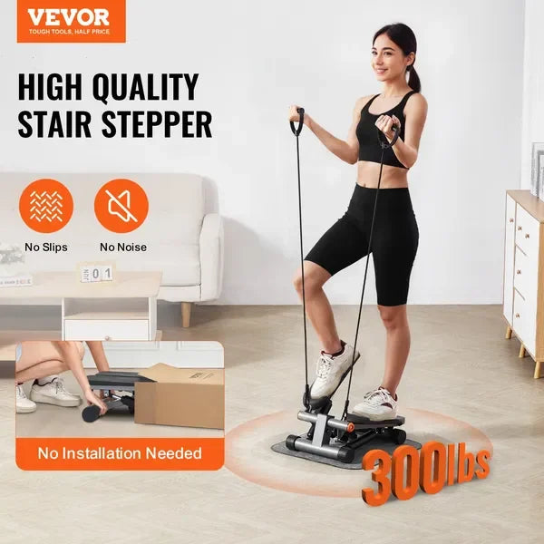 Noned Hydraulic Mini Stepper With ResiBand For Home Exercise