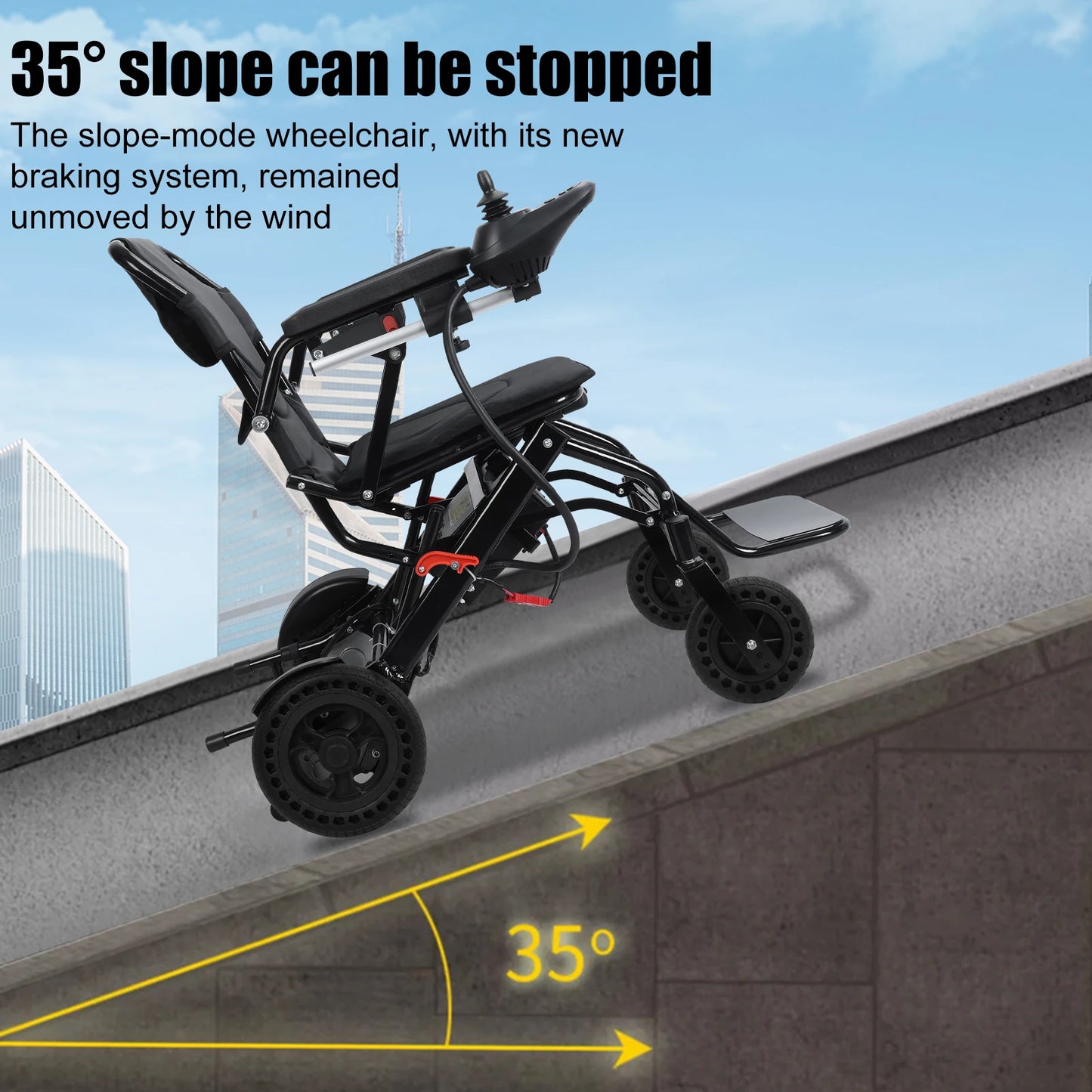 Lightweight Walker Electric Wheelchair Portable 500W Motor 12 Mile Range