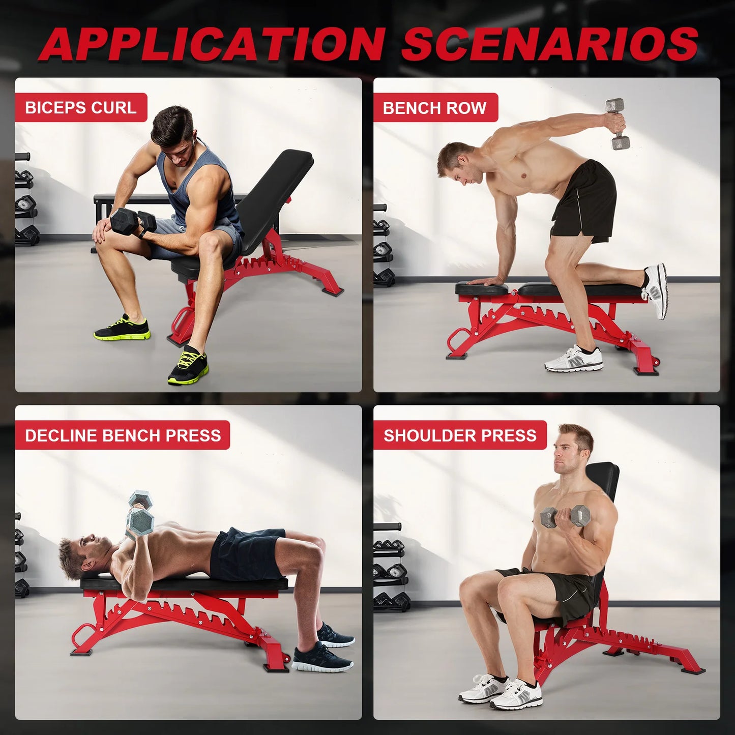 Adjustable Weight Bench 1300LB Capacity for Home Gym