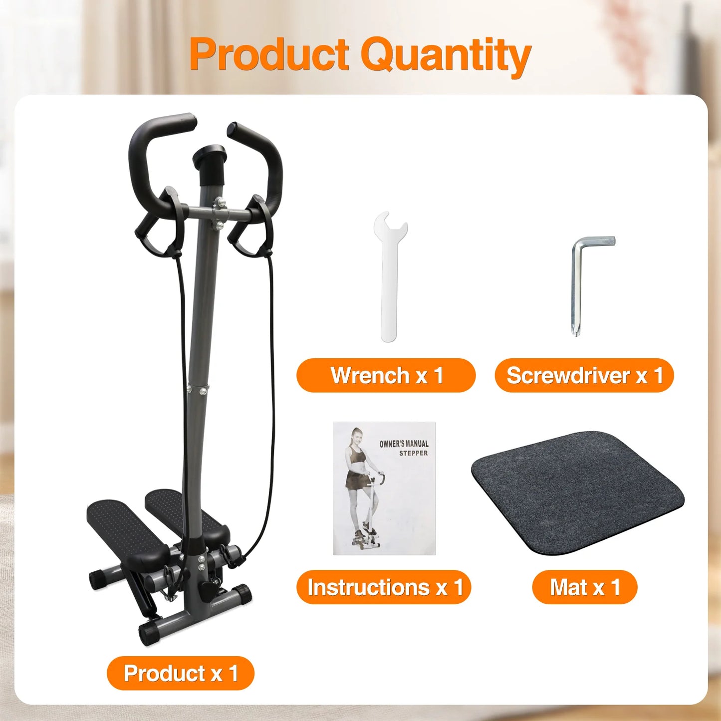 Non Exercise Stepper With LCD Monitor For Home Gym Cardio