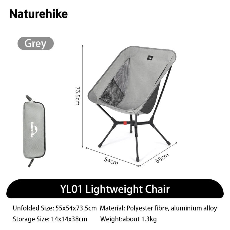 Naturehike Ultralight Folding Camping Chair Aluminum Alloy Load 200kg